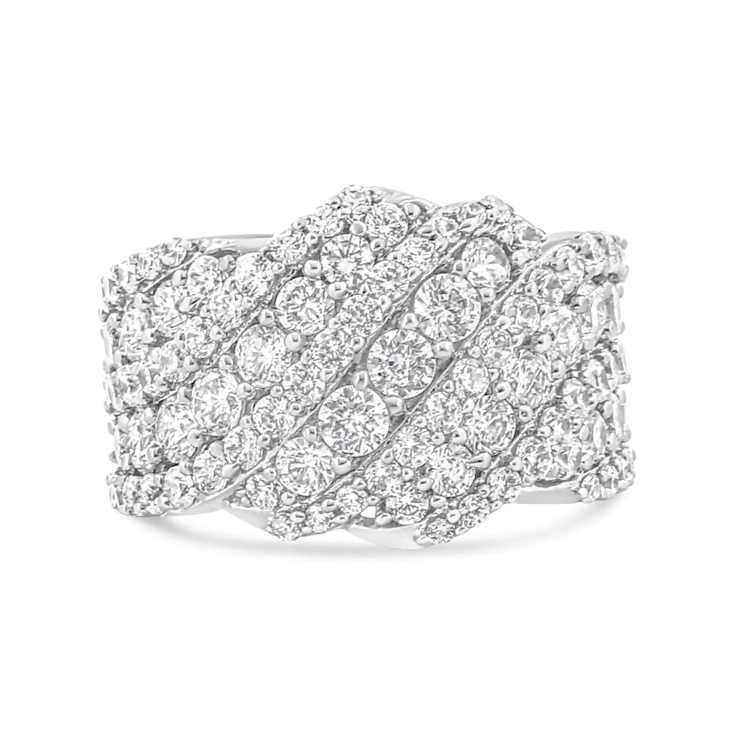 10K Yellow Gold 3.00 Cttw Diamond Multi Row Cluster Band Ring (I-J Color, I3 Clarity) WEM Support (www.WEM.support)