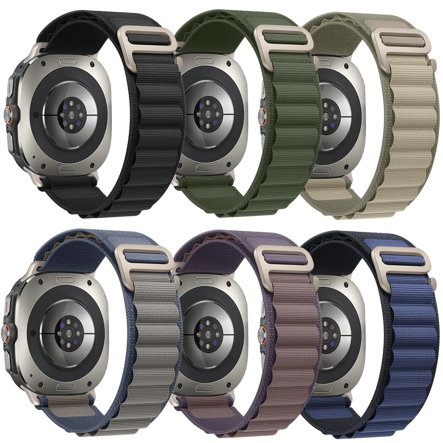6 Pack Sport Alpine Loop Bands Compatible with Apple Watch Ultra 2&1 Band 49mm 46mm 45mm 44mm Men Women;Soft Sport Loop Bands Replacement Strap for iWatch Ultra 2&1 Series 10 9 8 7 SE 6 5 4