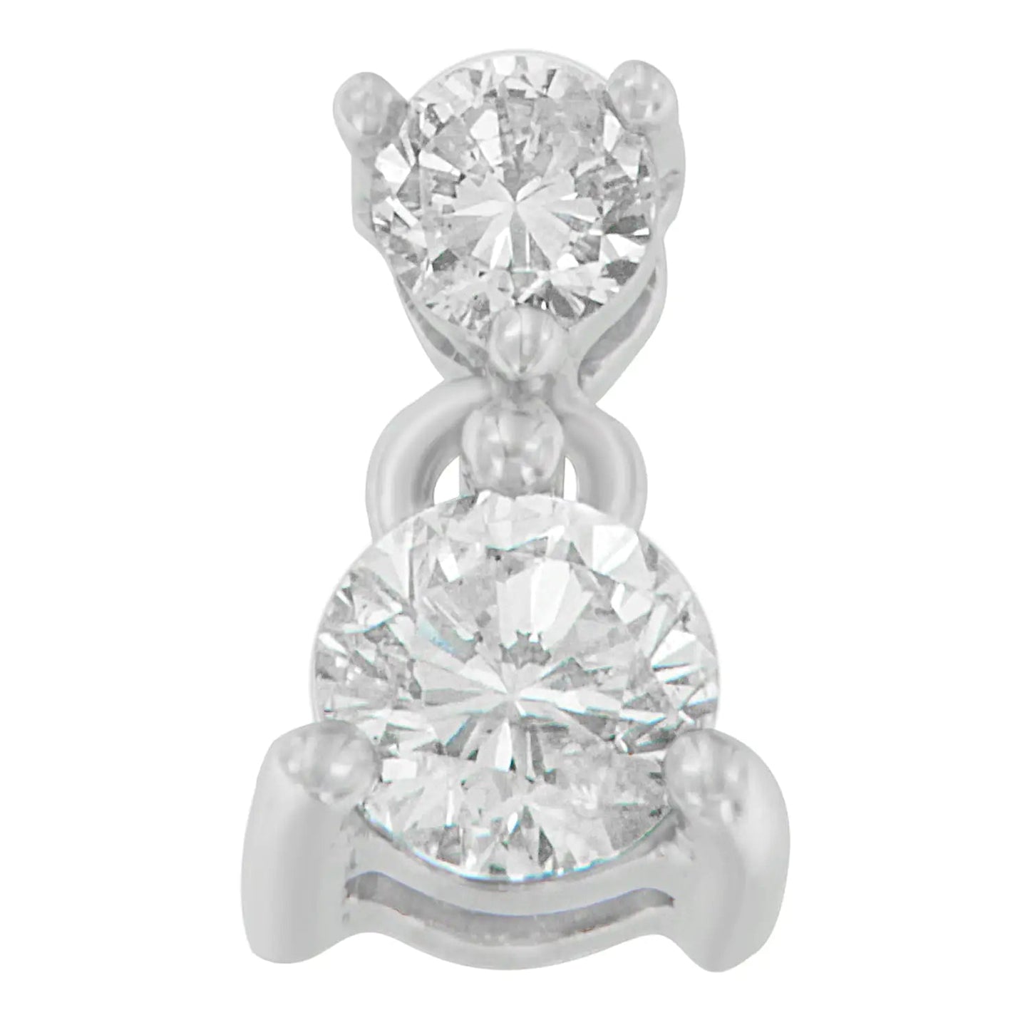 14K White Gold 1/2 cttw Round Cut Diamond Pendant Necklace (I-J, I1-I2) WEM Support (www.WEM.support)