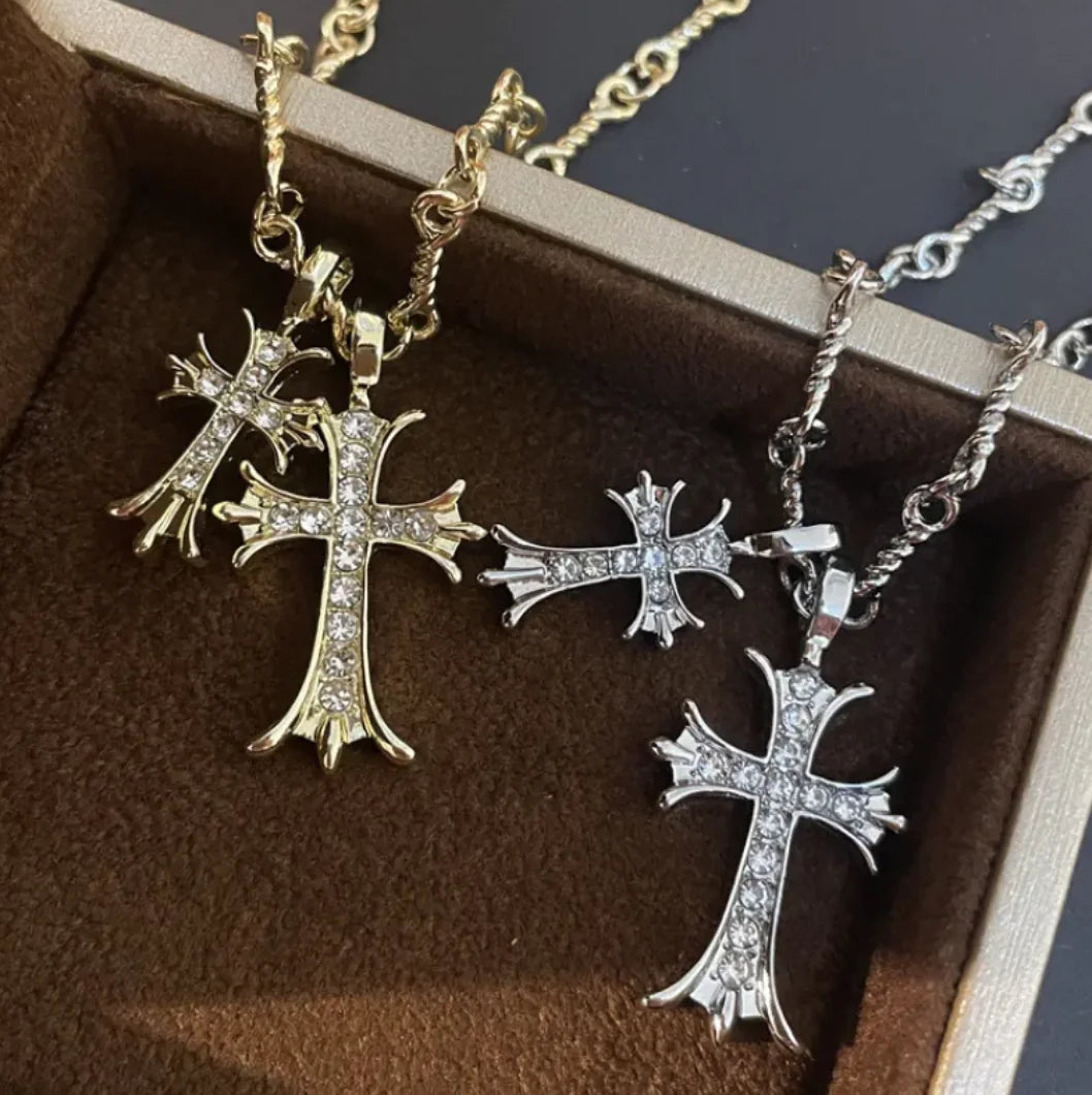 Women's Cross Pendant Sweater Necklace WEM Support (www.WEM.support)