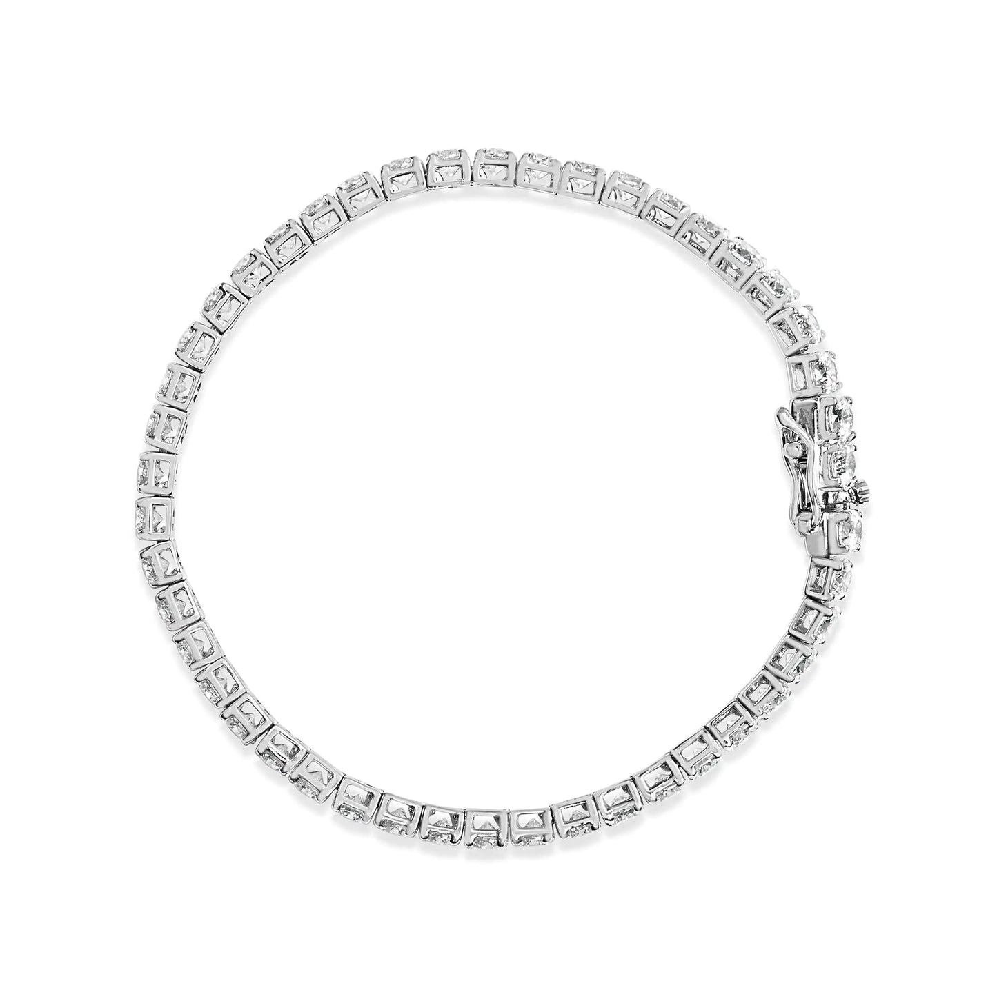 10K White Gold 10.00 Cttw Prong Set Lab Grown Round Diamond Classic Tennis Bracelet (F-G Color, VS2-SI1 Clarity) - 7.25" WEM Support (www.WEM.support)