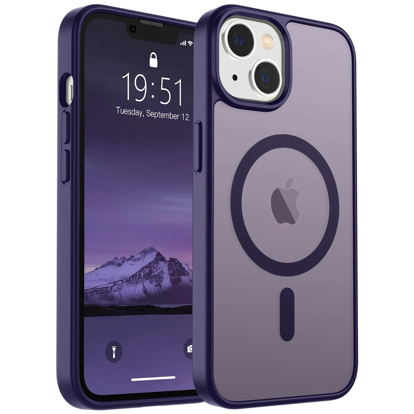 SUPFINE Magnetic for iPhone 15 Plus Case & iPhone 14 Plus Case(Compatible with MagSafe)(10 FT Military Grade Drop Protection) Slim Translucent Shockproof with Anti-Fingerprint Phone Case,Black