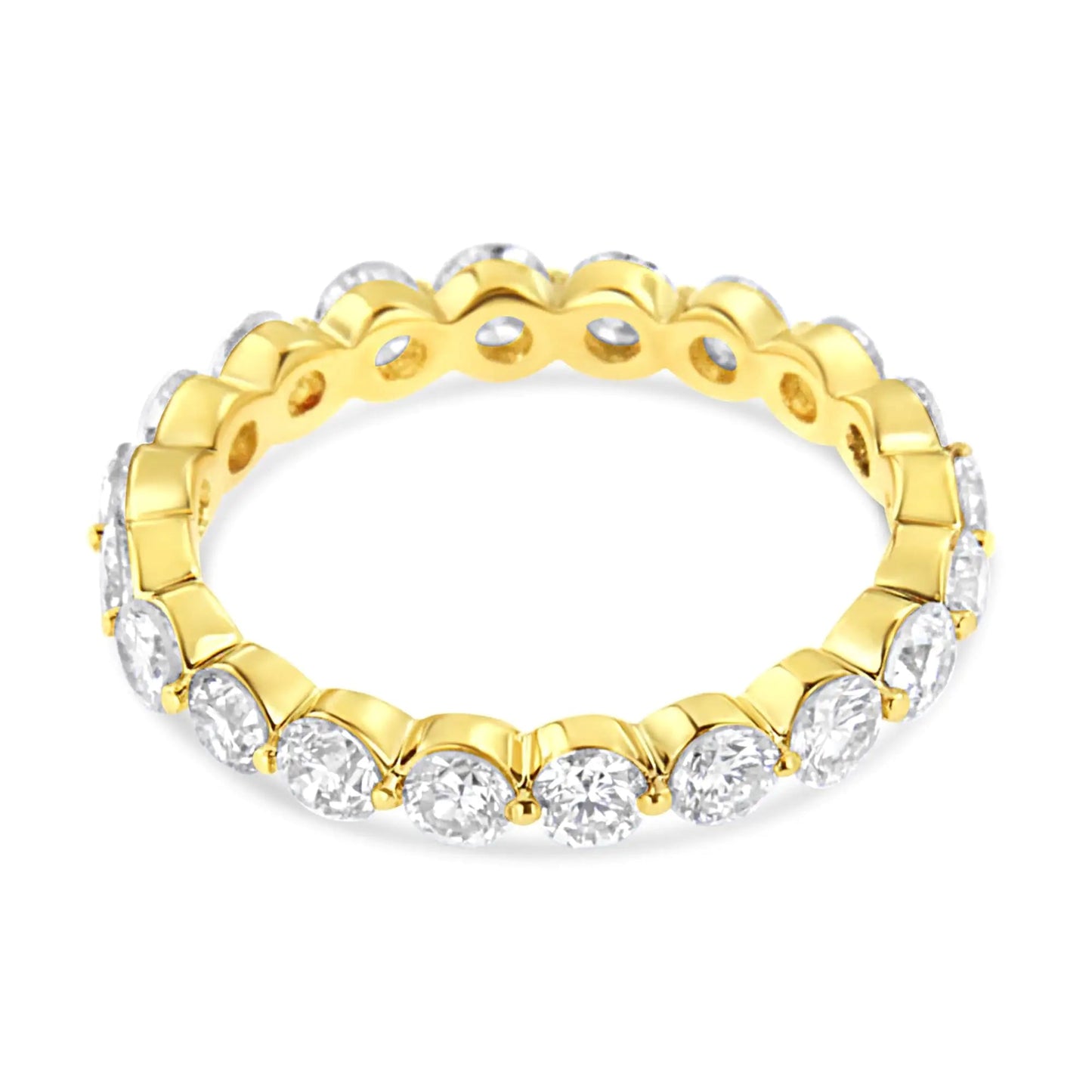 14K Yellow Gold 2.0 Cttw 2 Prong Set Diamond Eternity Band Ring (SI1-SI2 Clarity, I-J Color) WEM Support (www.WEM.support)