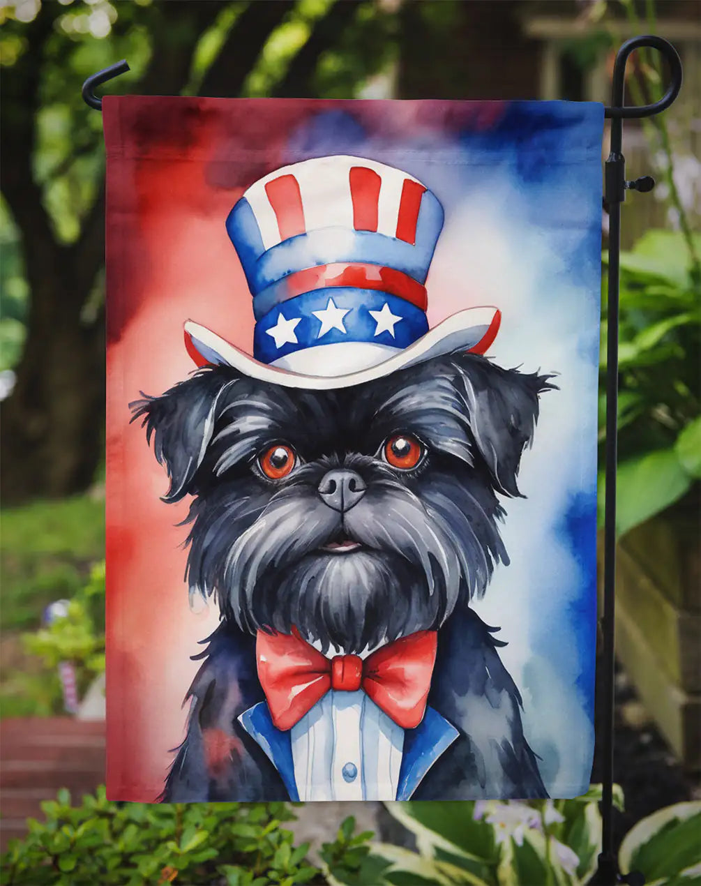 Affenpinscher Patriotic American Garden Flag WEM Support (www.WEM.support)