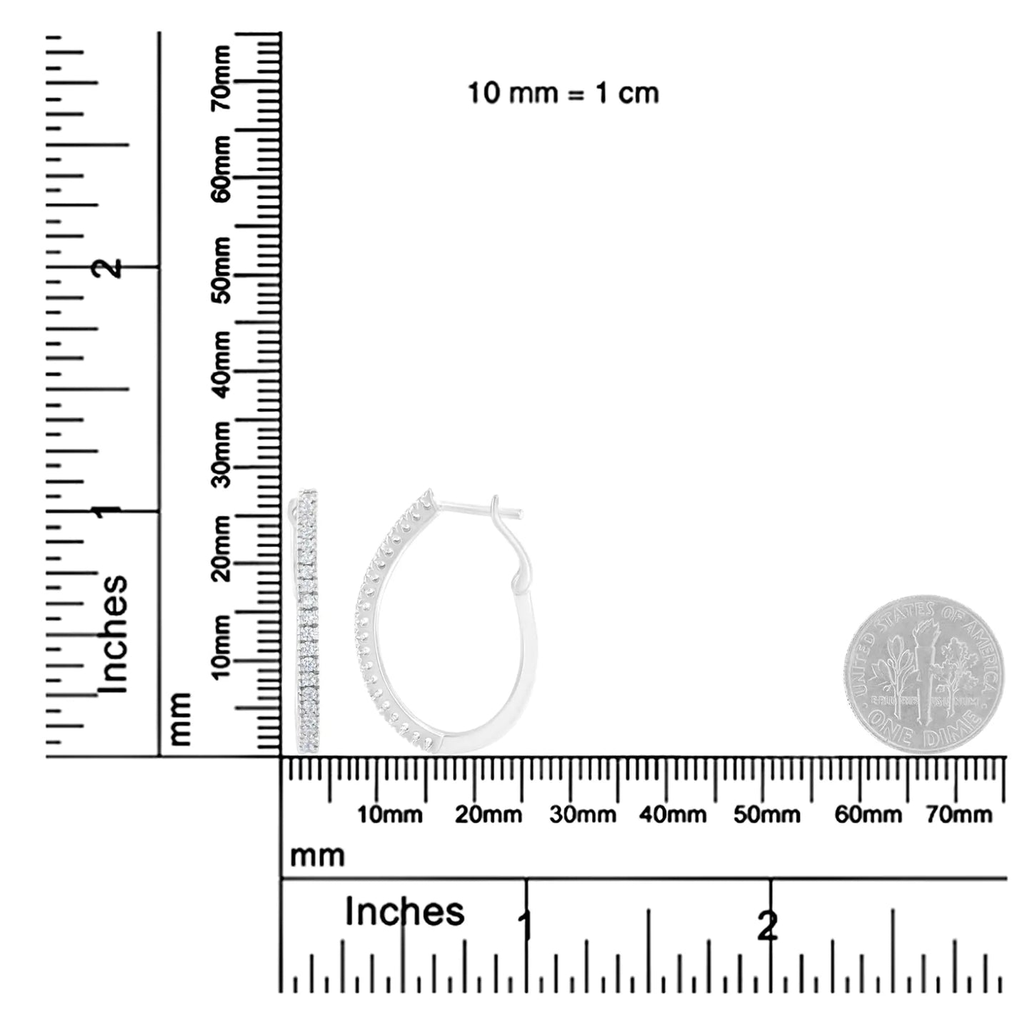10KT White Gold 1/2 cttw Diamond Hoop Earrings (I-J, I2-I3) WEM Support (www.WEM.support)