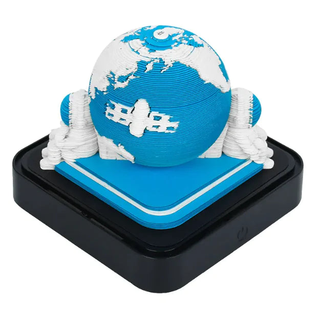 3D Earth Astronaut Calendar Memo Pad with LED Light WEM Support (www.WEM.support)