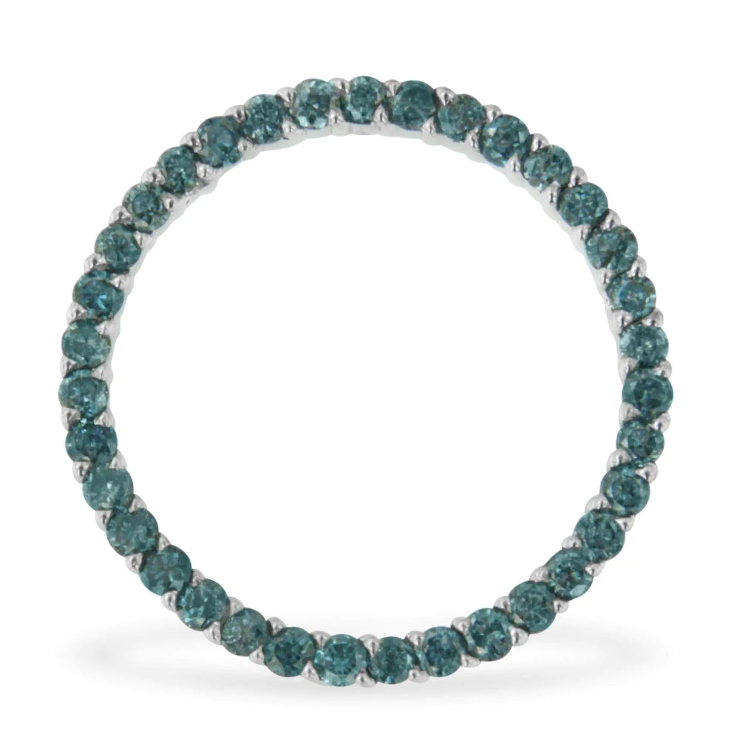 14K White Gold Treated Blue Diamond Pendant Necklace (1 cttw, Blue Color, I1-I2 Clarity) WEM Support (www.WEM.support)