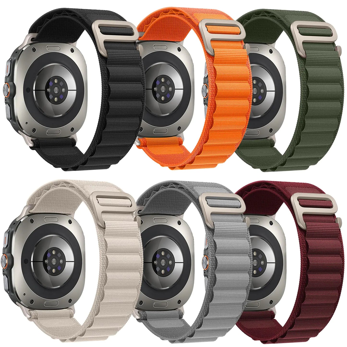 6 Pack Sport Alpine Loop Bands Compatible with Apple Watch Ultra 2&1 Band 49mm 46mm 45mm 44mm Men Women;Soft Sport Loop Bands Replacement Strap for iWatch Ultra 2&1 Series 10 9 8 7 SE 6 5 4