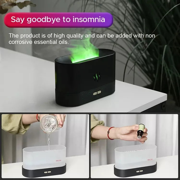 2022 USB Flame Humidifier & LED Diffuser HejK.com