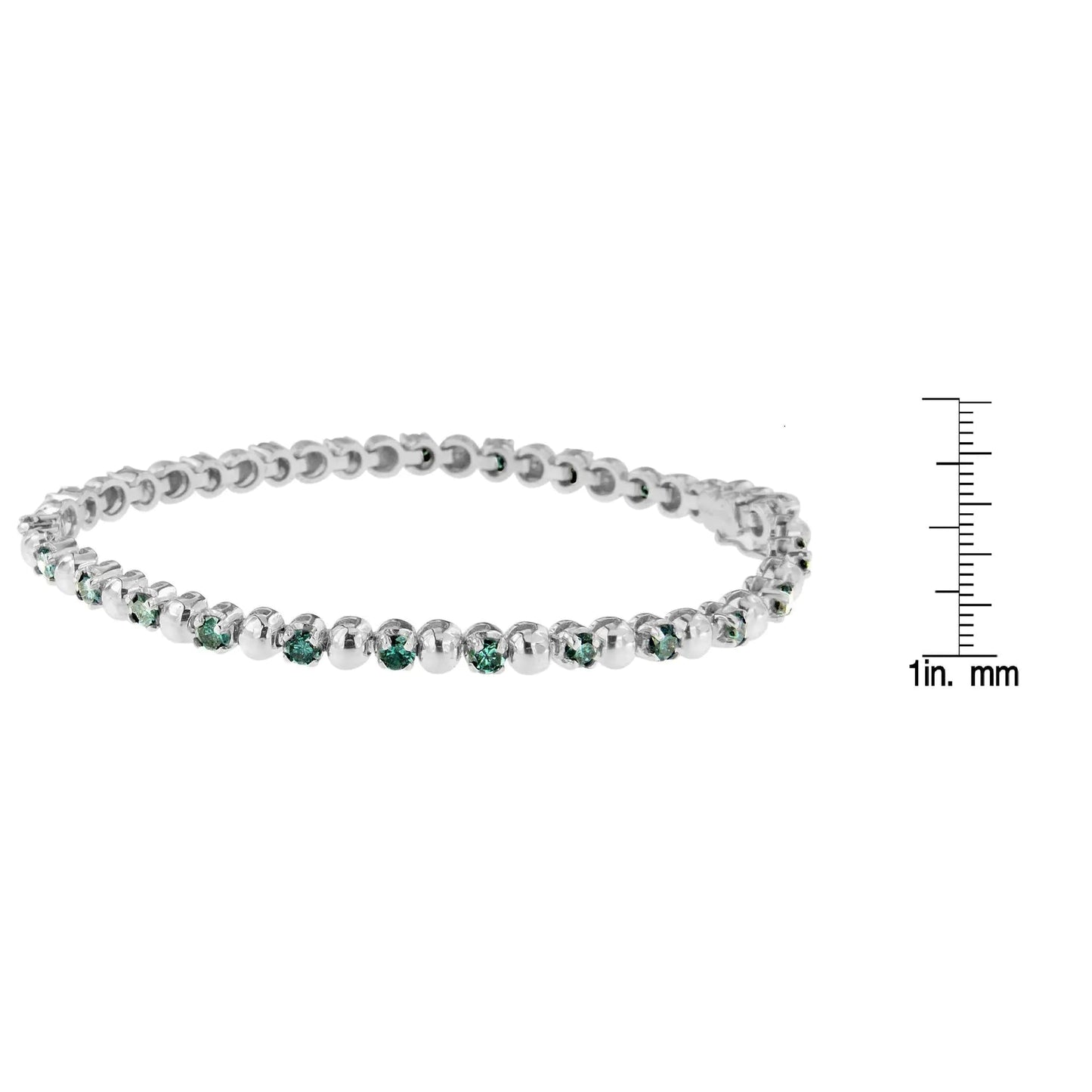 14K White Gold Round-Cut Blue Diamonds Bracelet (3.00 cttw, Blue Color, Clarity) WEM Support (www.WEM.support)