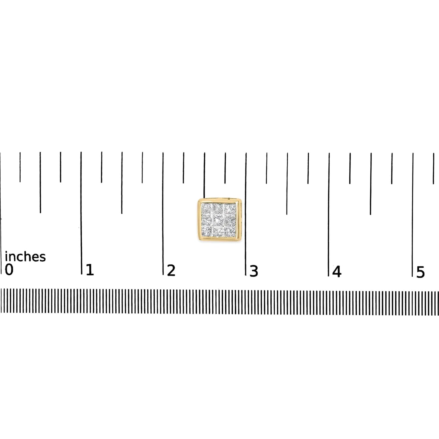 14K Yellow Gold 1.0 Cttw Princess Cut Diamond Composite Stud Earrings with Screw Backs (J-K Color, SI1-SI2 Clarity) WEM Support (www.WEM.support)
