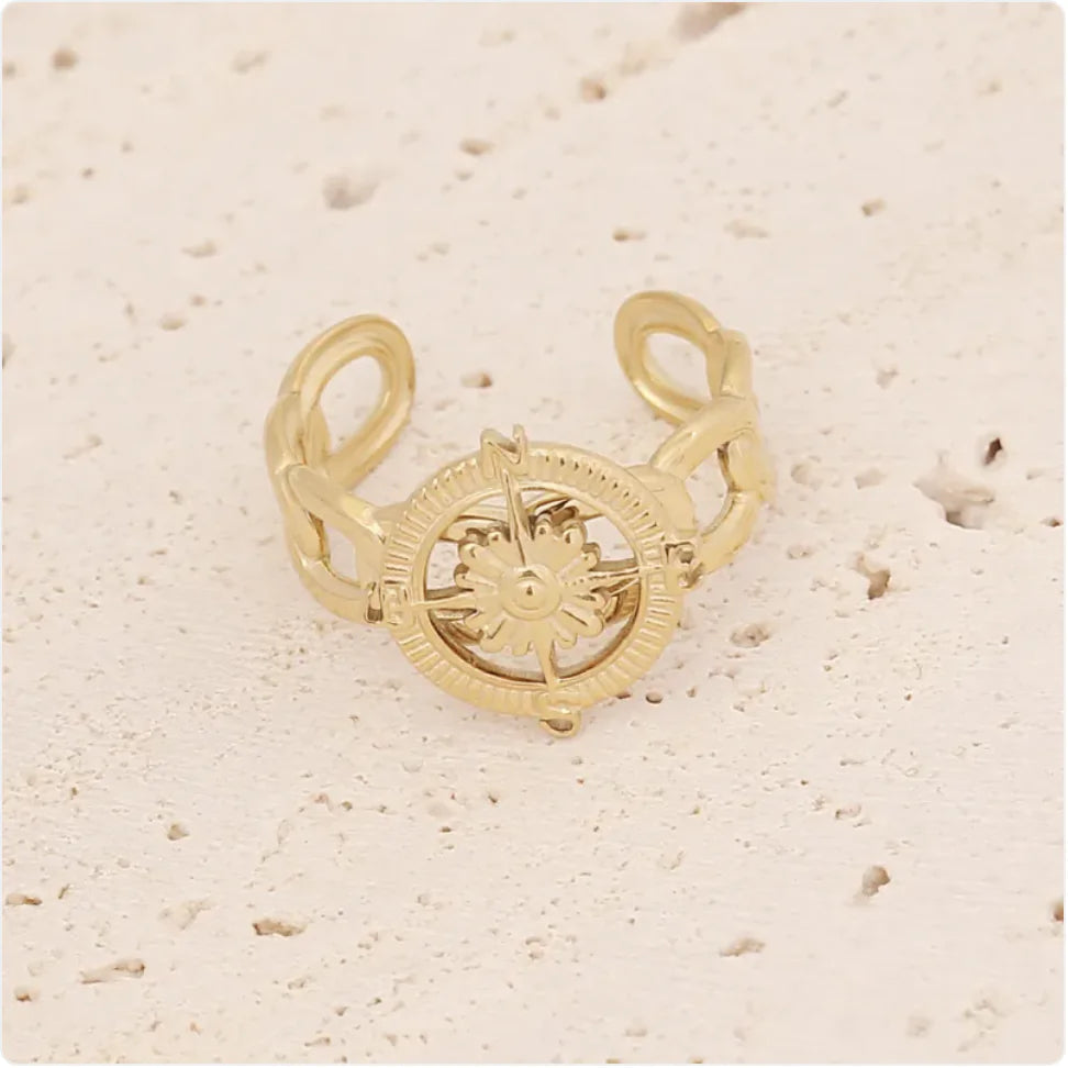 Women's Star & Moon Stainless Steel Ring WEM Support (www.WEM.support)