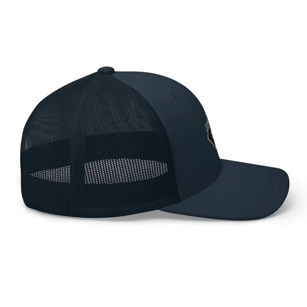 Tropical Seas Shark Fin Trucker Hat WEM Support (www.WEM.support)