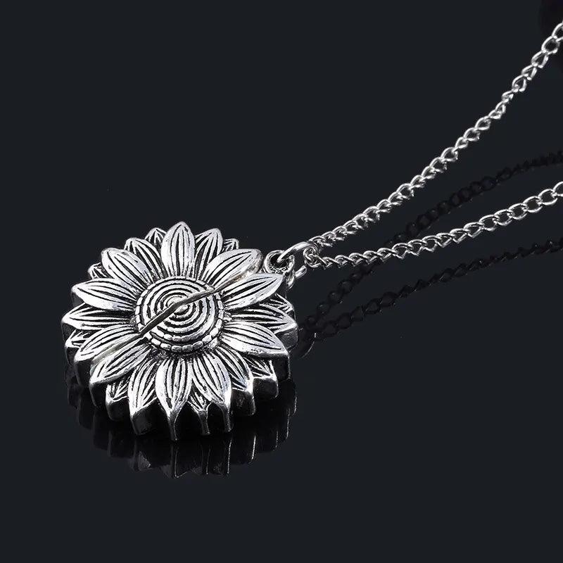 Sunflower Necklace And Hidden Message Necklace WEM Support (www.WEM.support)