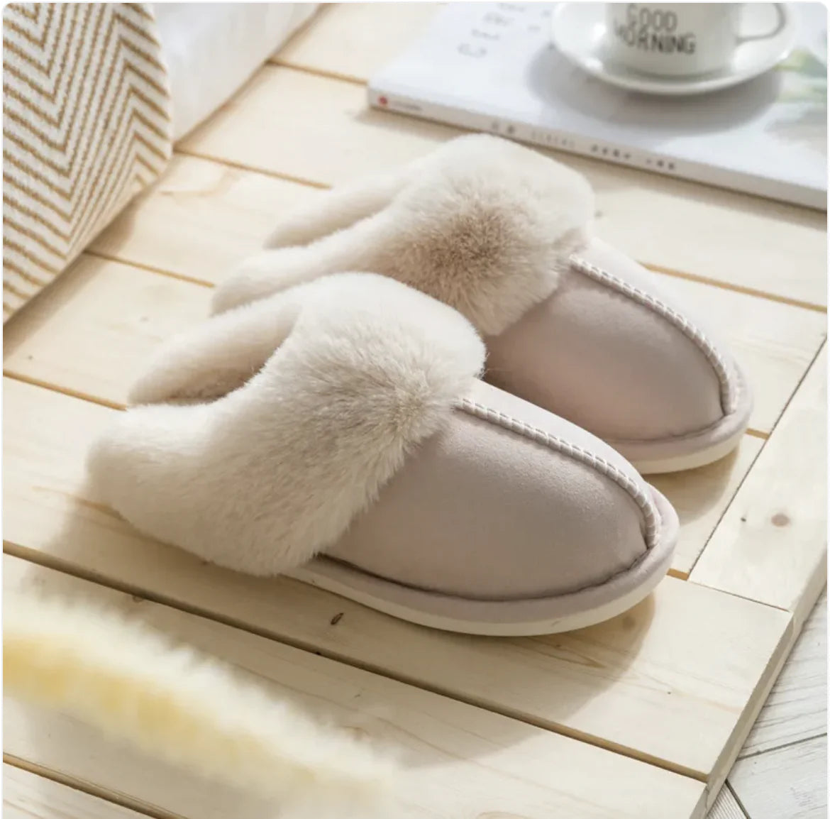 Women's Plush Cotton Slippers HejK.com