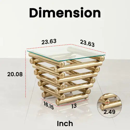 Square Modern Stainless Steel End Table WEM Support (www.WEM.support)