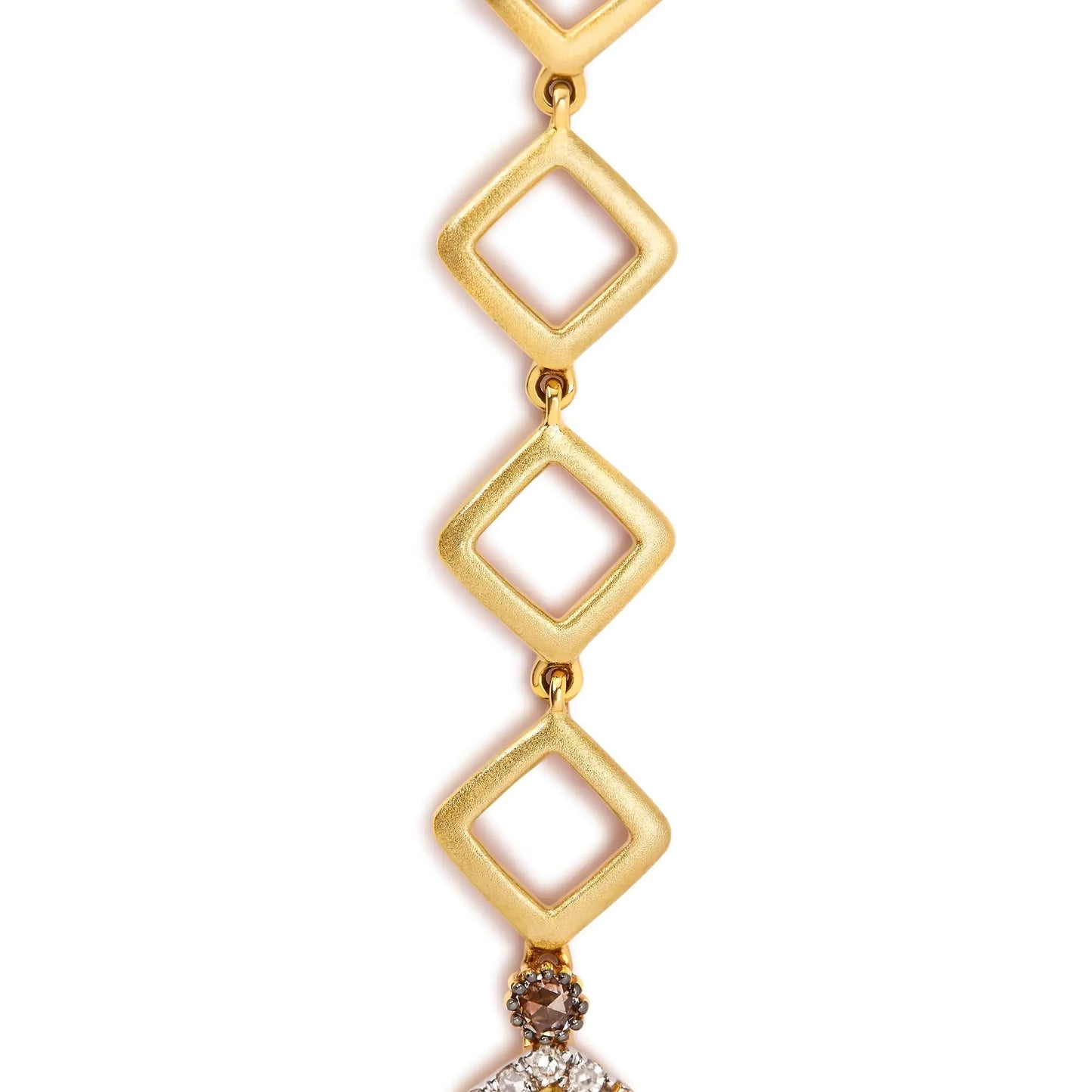 14K Yellow Gold 16 7/8 Cttw Fancy Yellow Rose Cut Diamond 16" Collar Necklace with 4 Leaf Clover Drop (Fancy Yellow/I-J Color, I1-I2 Clarity) WEM Support (www.WEM.support)