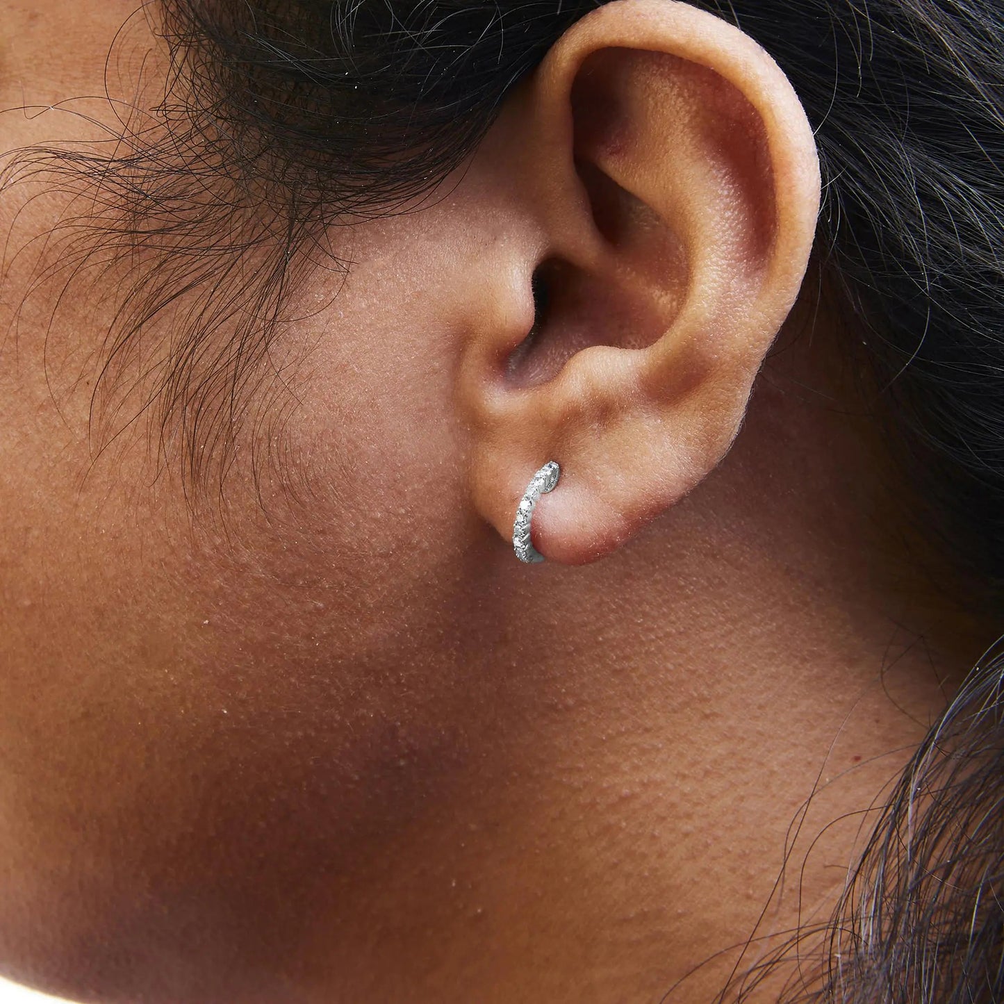 .925 Sterling Silver 1/6 Cttw Diamond Petite Hoop Earrings (I-J Color, I2-I3 Clarity) WEM Support (www.WEM.support)