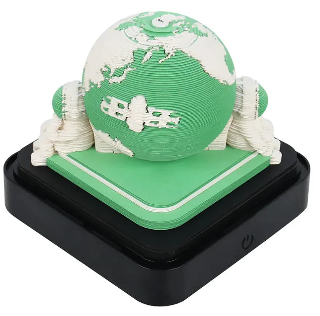 3D Earth Astronaut Calendar Memo Pad with LED Light WEM Support (www.WEM.support)