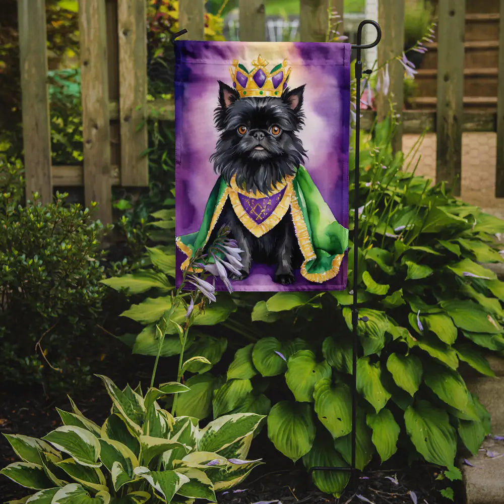 Affenpinscher King of Mardi Gras Garden Flag WEM Support (www.WEM.support)