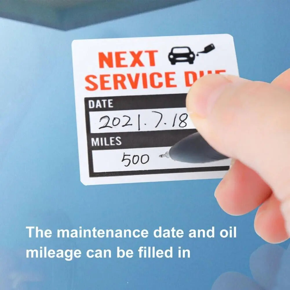 300 Oil Change Service Reminder Stickers Clear Window Lite Sticker Pack 2"x2" US WEM Support (www.WEM.support)