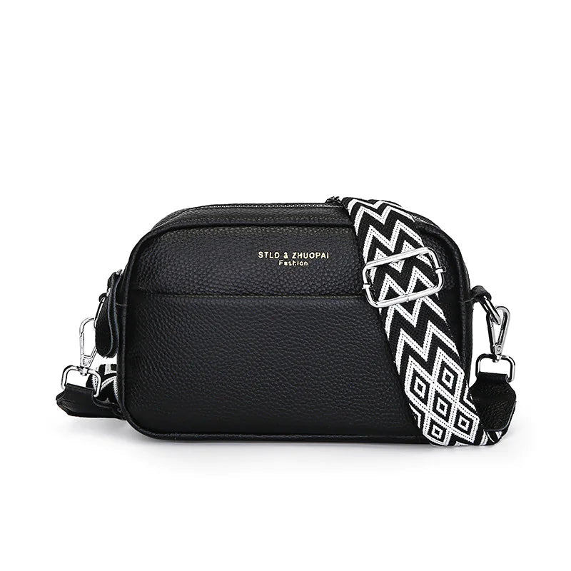Women's Fashion Simple First Layer Leather One-shoulder Crossbody Bag WEM Support (www.WEM.support)