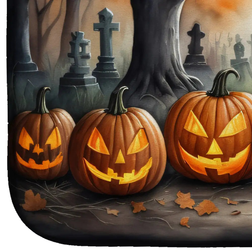 Affenpinscher Spooky Halloween Dish Drying Mat WEM Support (www.WEM.support)