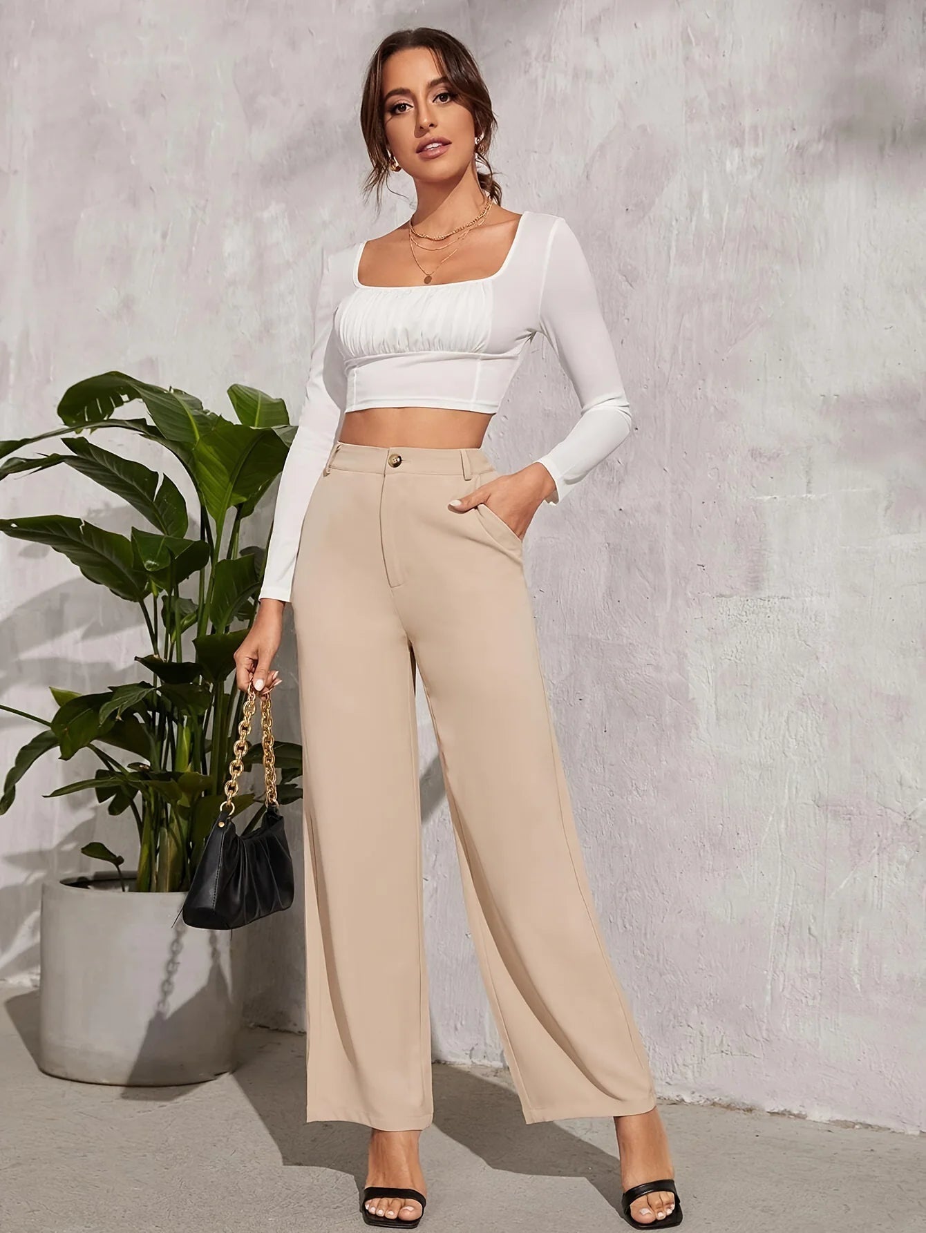 Wide Leg Loose Commuter Trousers WEM Support (www.WEM.support)