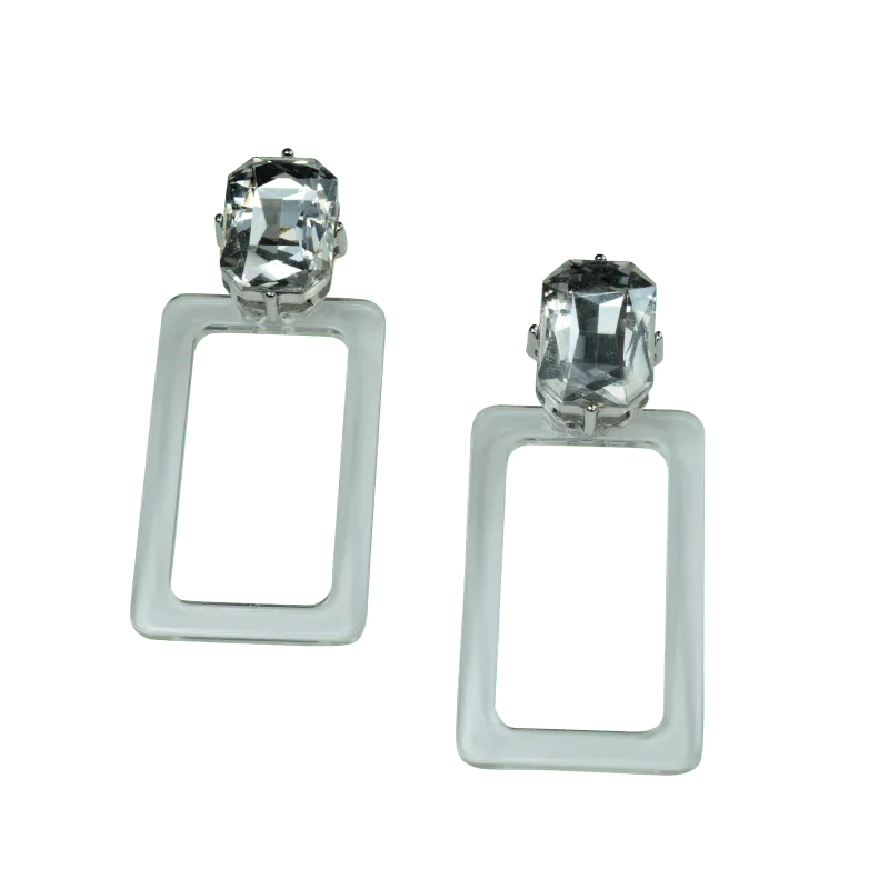 Zully Earrings- Clear WEM Support (www.WEM.support)