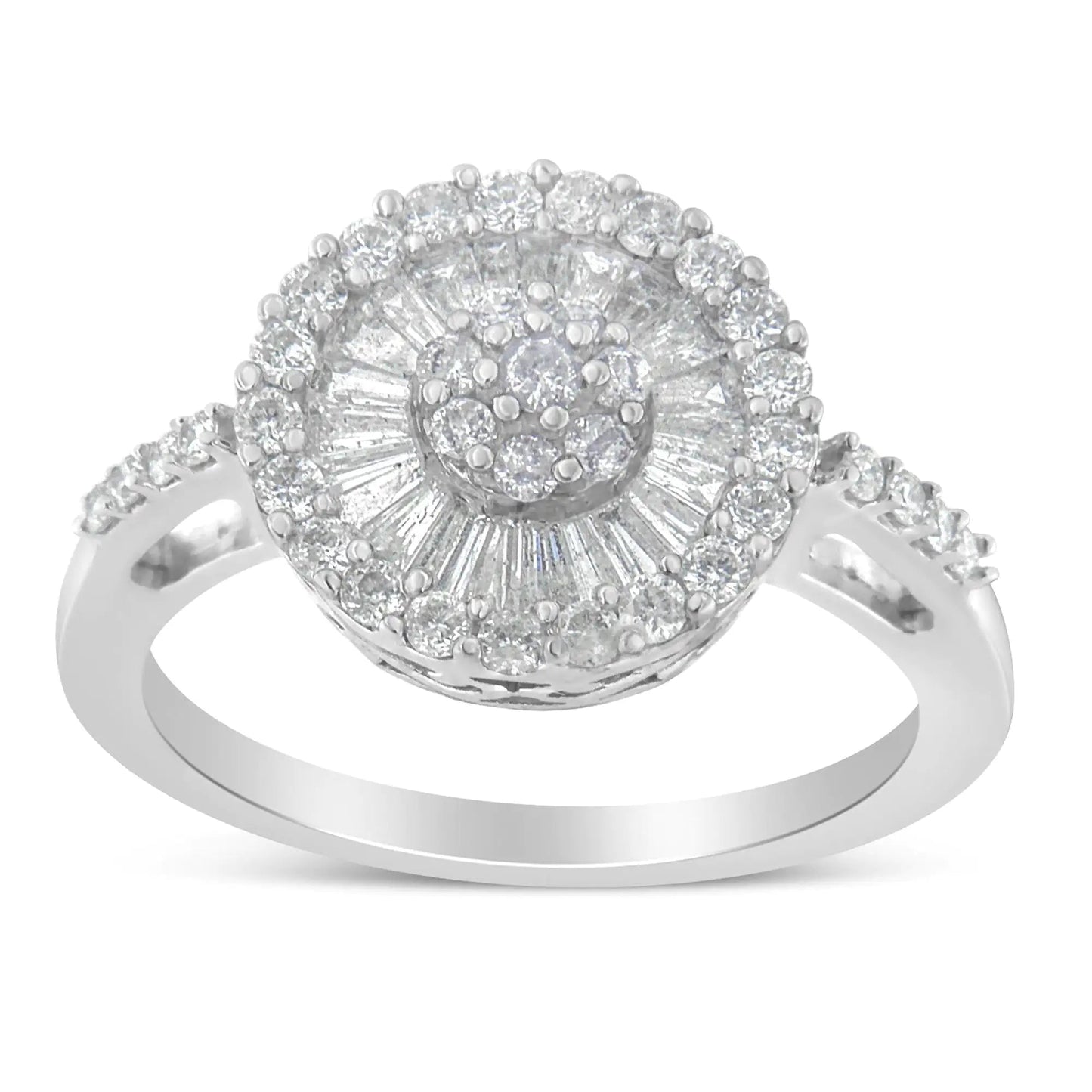 10KT White Gold Diamond Cocktail Ring (1 cttw, H-I Color, SI2-I1 Clarity) WEM Support (www.WEM.support)