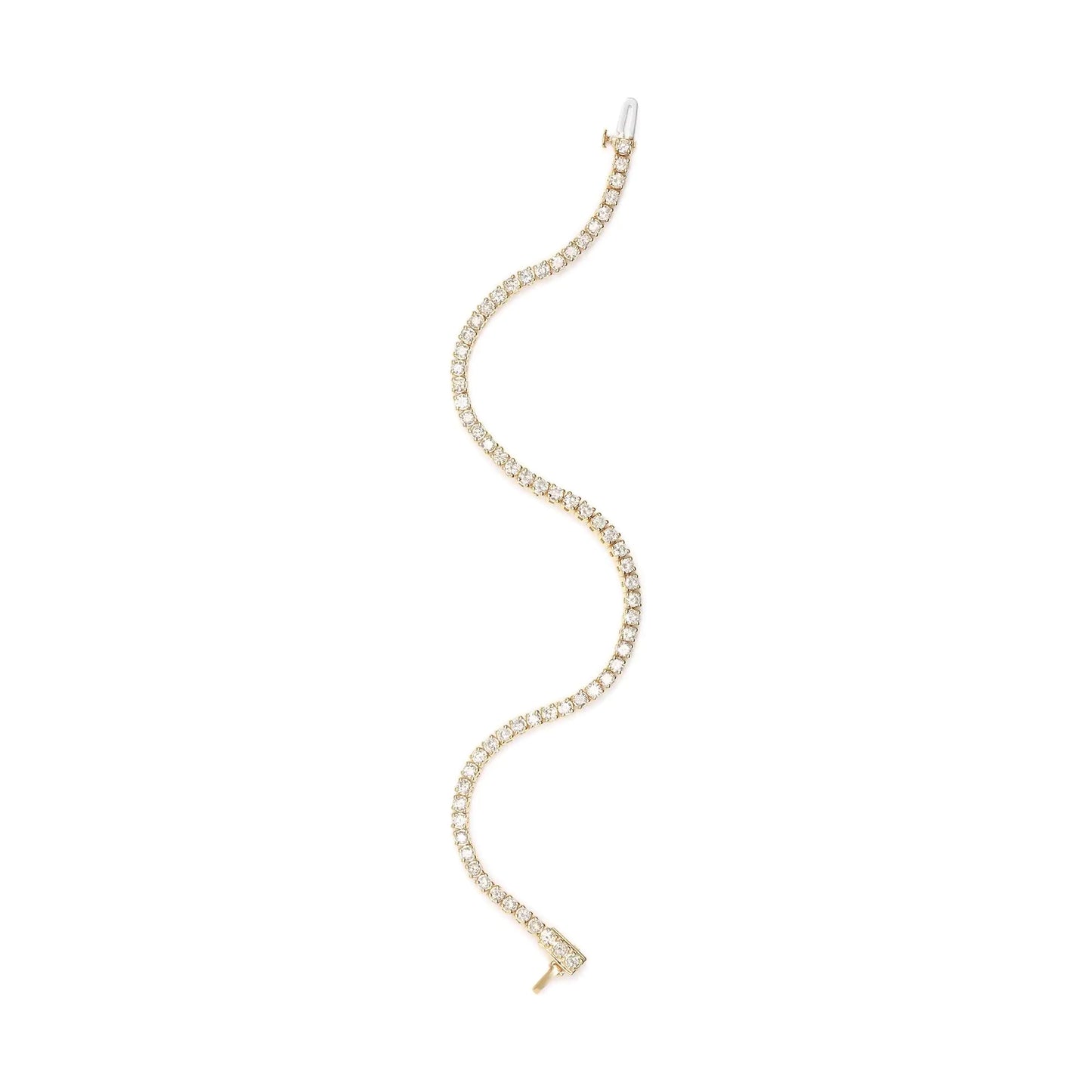 14K Yellow Gold 3.00 Cttw 4 Prong Set Round Brilliant Cut Diamond Tennis 7.25" Bracelet (J-K Color, I1-I2 Clarity) WEM Support (www.WEM.support)