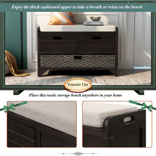 Storage Stool With Detachable Basket And 2 Drawers WEM Support (www.WEM.support)