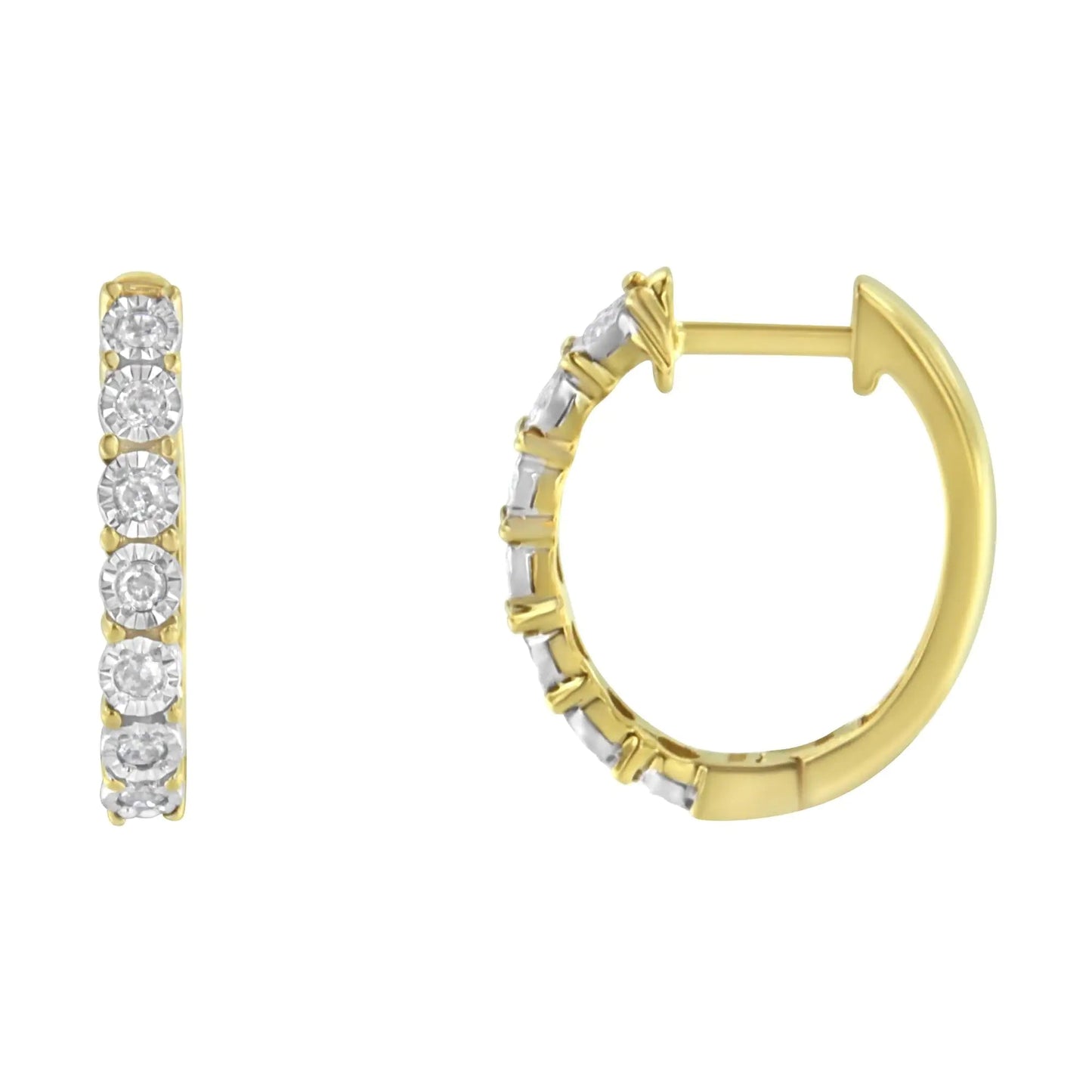 10KT Two-Toned Gold Diamond Hoop Earring (1/4 cttw, J-K Color, I2-I3 Clarity) WEM Support (www.WEM.support)