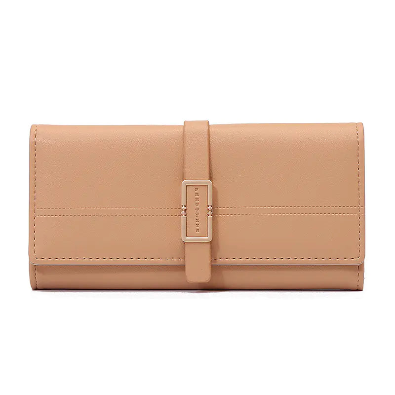 Tri-fold Clutch with Long Metal Buckle Design HejK.com Marketplace LLC
