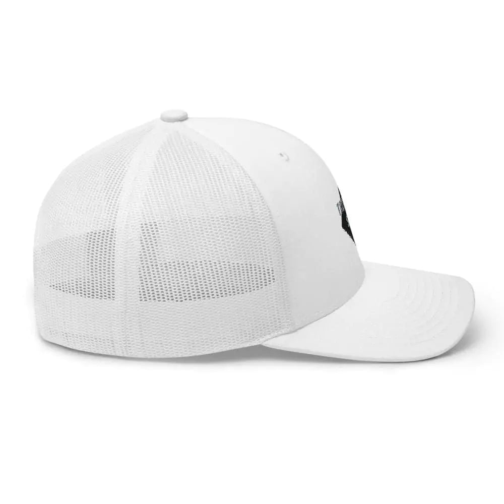 Tropical Seas Shark Fin Trucker Hat WEM Support (www.WEM.support)