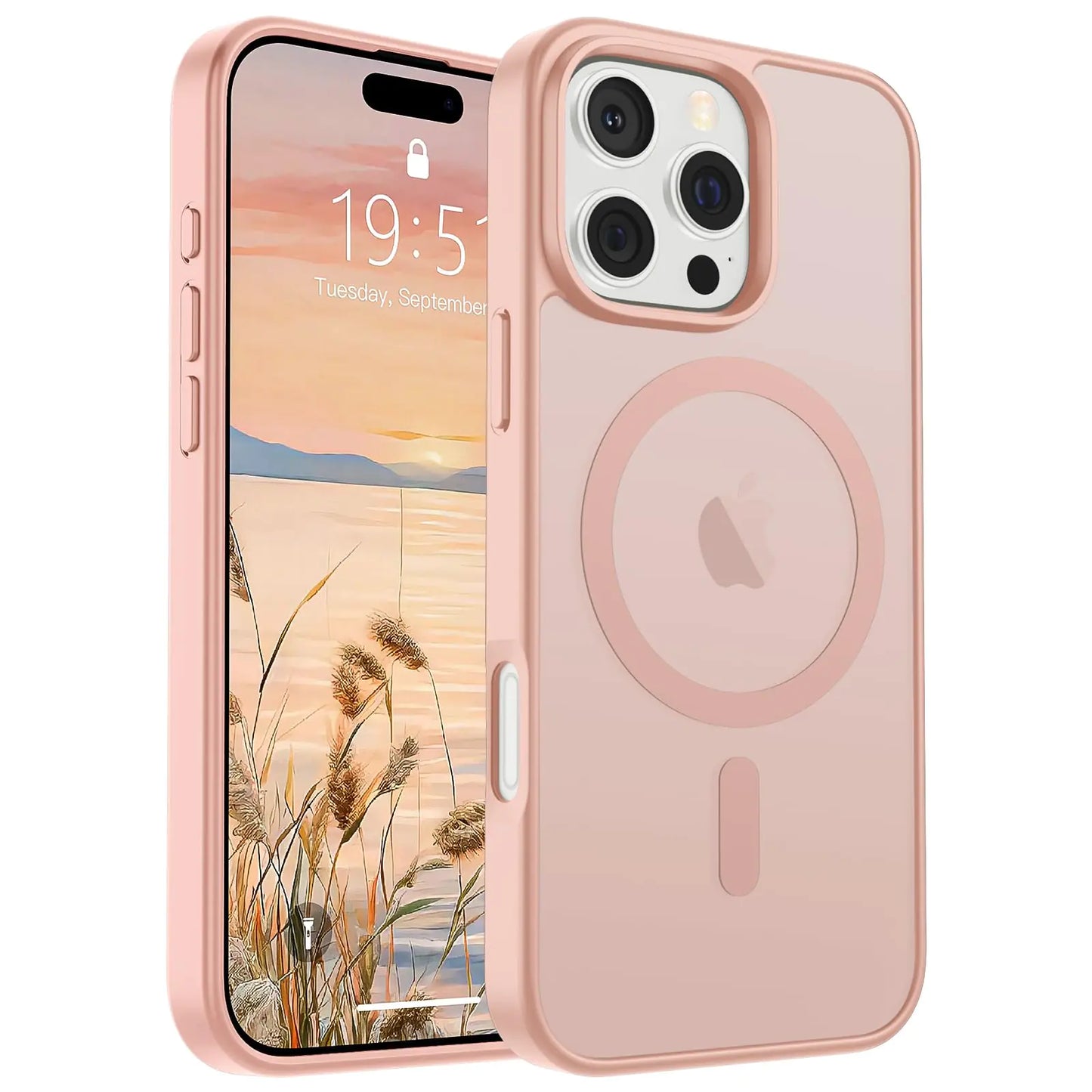 SUPFINE Magnetic for iPhone 15 Plus Case & iPhone 14 Plus Case(Compatible with MagSafe)(10 FT Military Grade Drop Protection) Slim Translucent Shockproof with Anti-Fingerprint Phone Case,Black