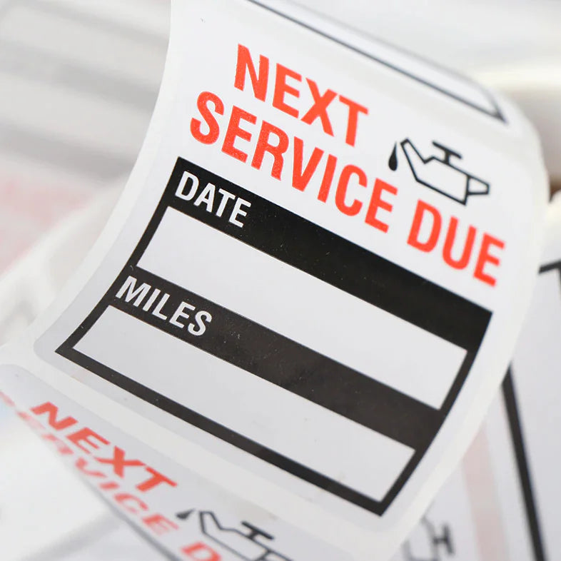 300 Oil Change Service Reminder Stickers Clear Window Lite Sticker Pack 2"x2" US WEM Support (www.WEM.support)