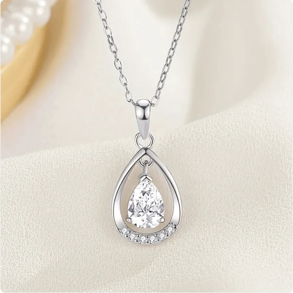 Sterling Silver Teardrop Necklace HejK.com