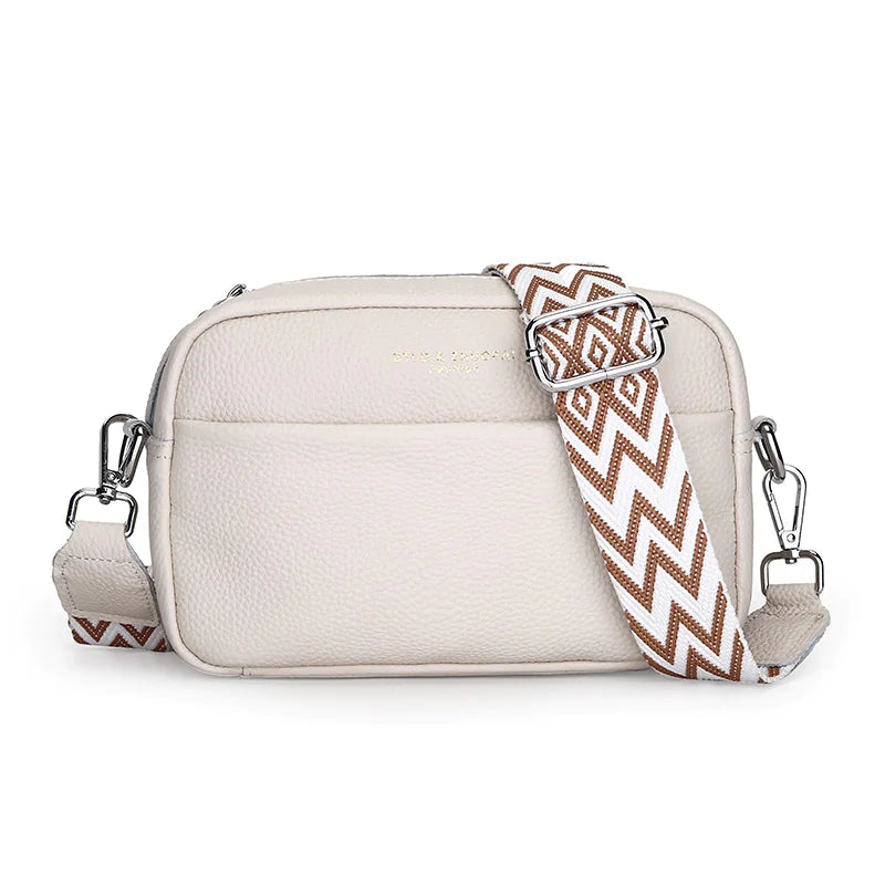 Women's Fashion Simple First Layer Leather One-shoulder Crossbody Bag WEM Support (www.WEM.support)
