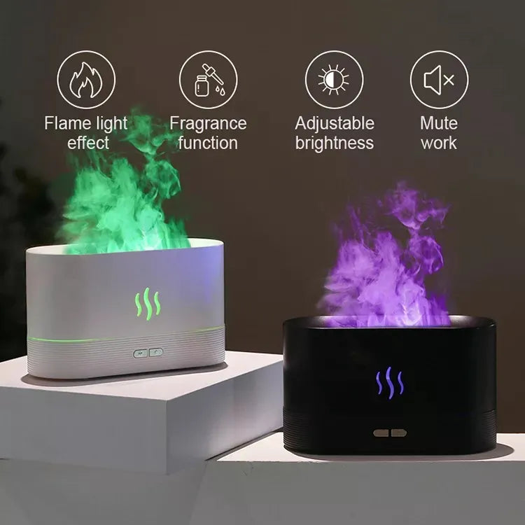 2022 USB Flame Humidifier & LED Diffuser HejK.com
