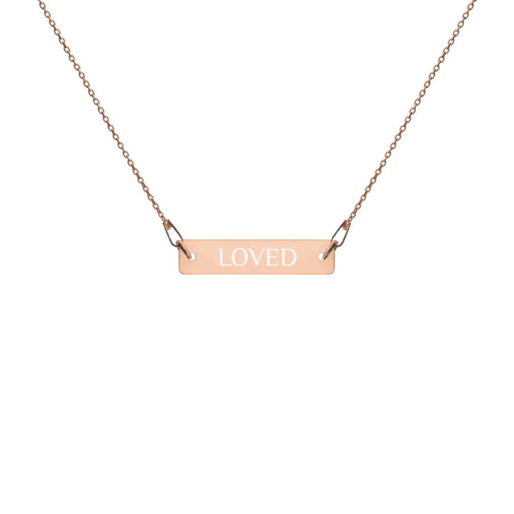 Sterling Silver Loved Bar Necklace WEM Support (www.WEM.support)