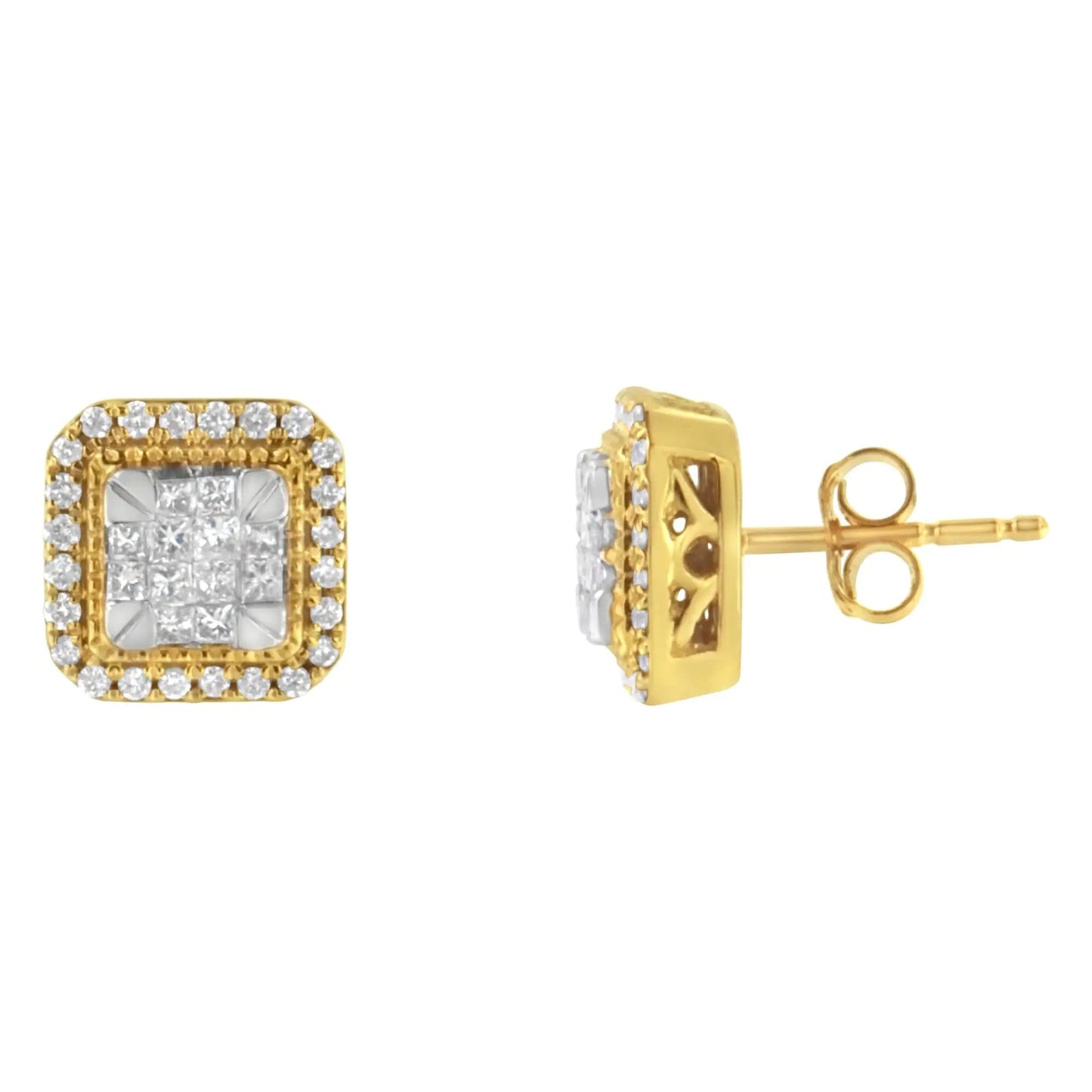 10KT Yellow Gold Diamond Stud Earrings (1/2 cttw, H-I Color, SI2-I1 Clarity) WEM Support (www.WEM.support)