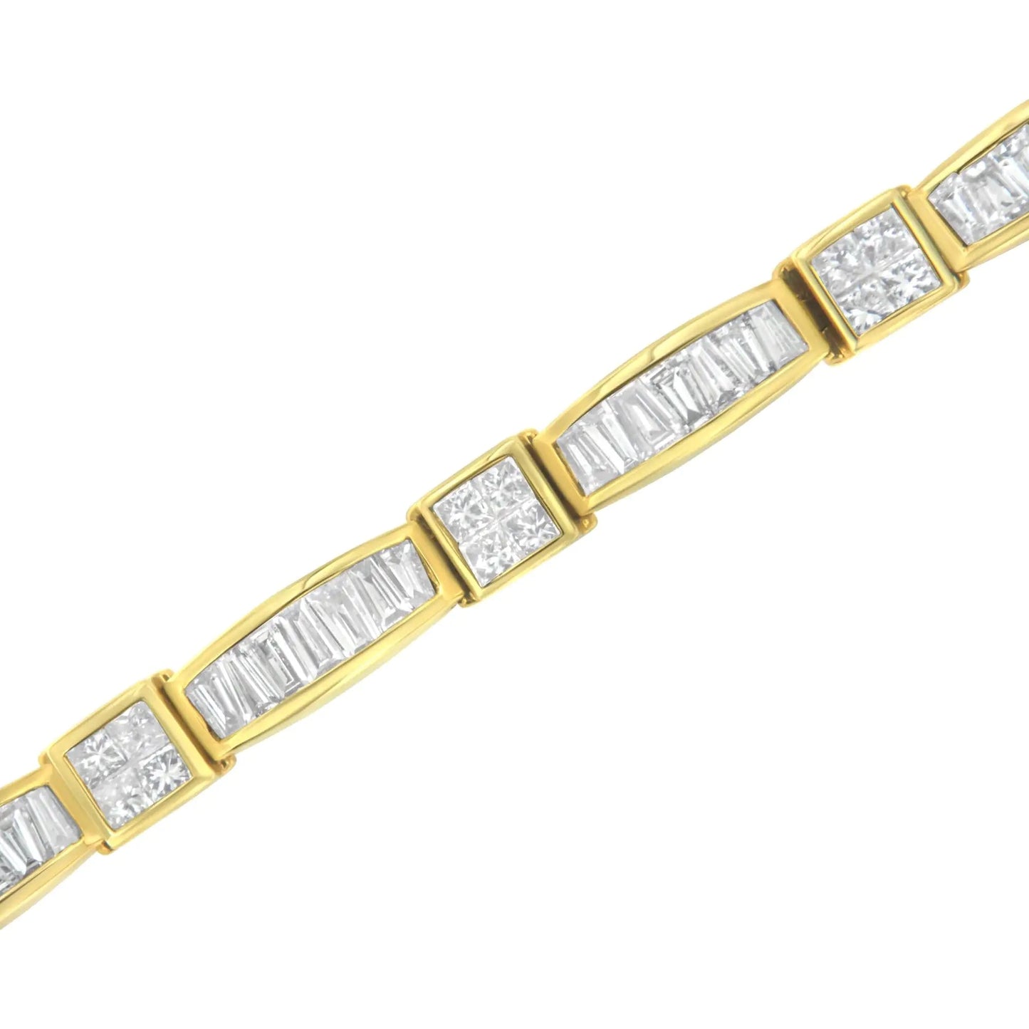 14K Yellow Gold Multi--Cut Diamond Box Square Link Bracelet(7.33 cttw,H-I Color,SI1-SI2 Clarity) WEM Support (www.WEM.support)