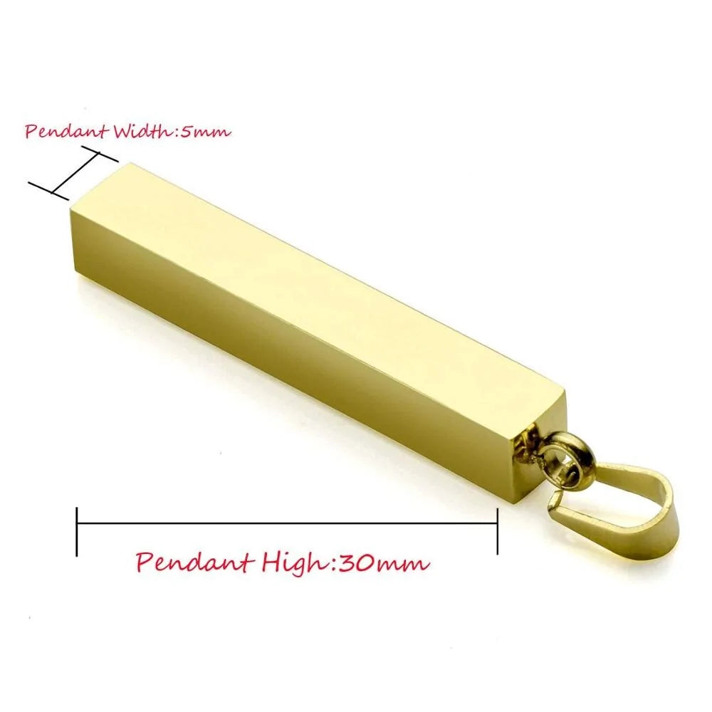 Vertical Bar Stainless Steel Pendant Necklace WEM Support (www.WEM.support)