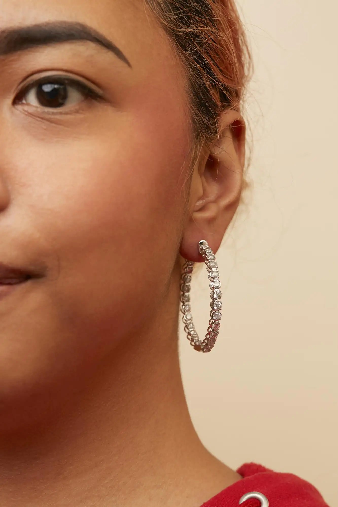 14K White Gold 7.0 Cttw Diamond 1-¾ Inside Out Hinged Leverback Hoop Earrings (I-J Color, I2-I3 Clarity) WEM Support (www.WEM.support)
