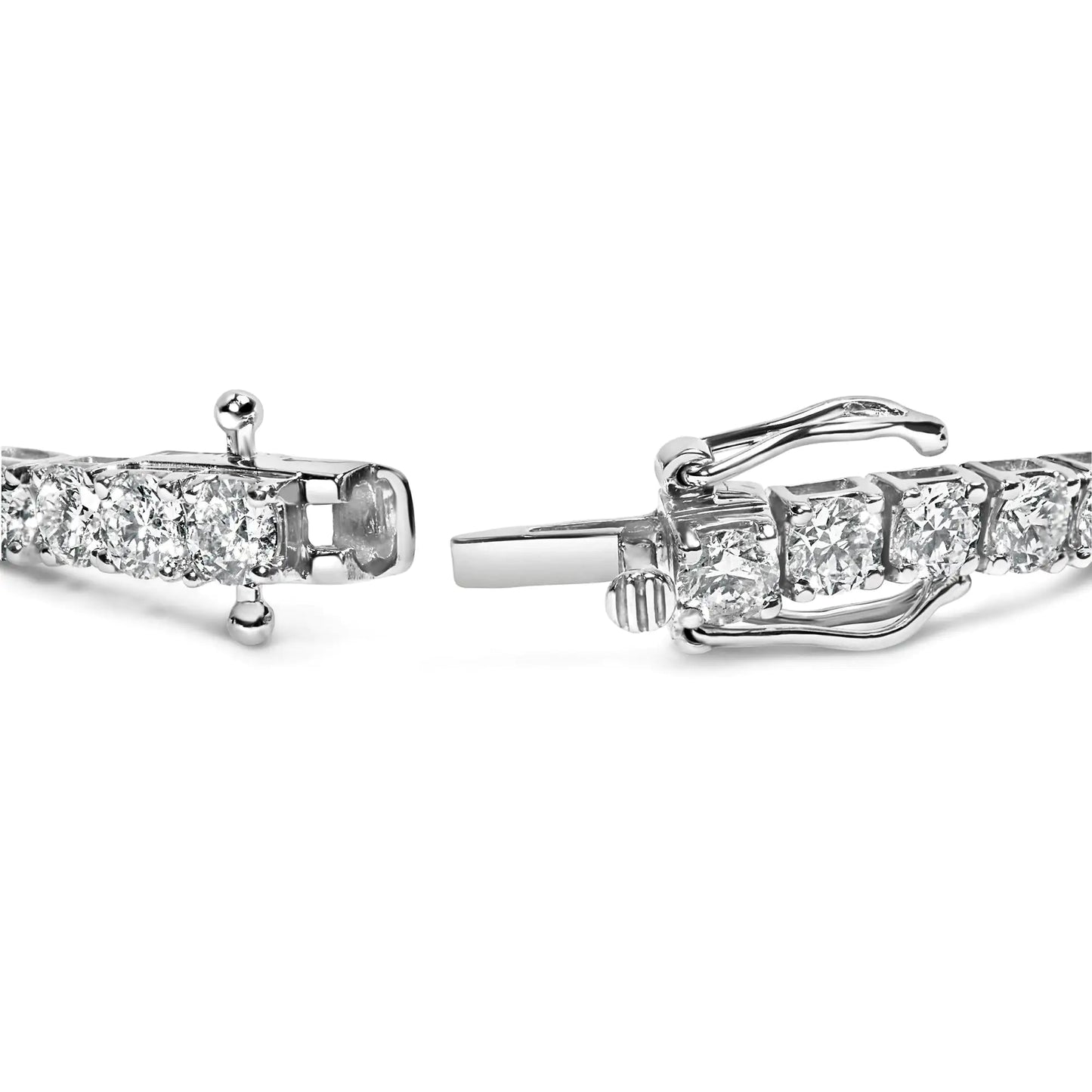10K White Gold 10.00 Cttw Prong Set Lab Grown Round Diamond Classic Tennis Bracelet (F-G Color, VS2-SI1 Clarity) - 7.25" WEM Support (www.WEM.support)