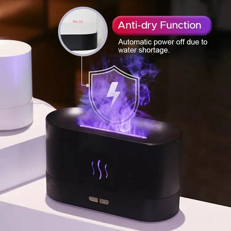 2022 USB Flame Humidifier & LED Diffuser HejK.com