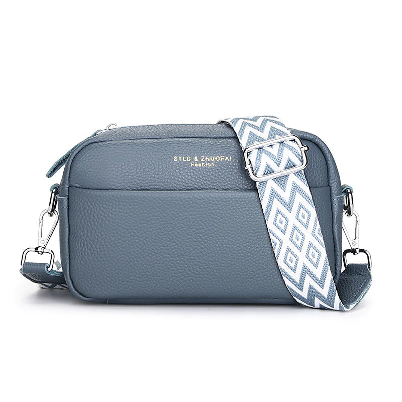 Women's Fashion Simple First Layer Leather One-shoulder Crossbody Bag WEM Support (www.WEM.support)