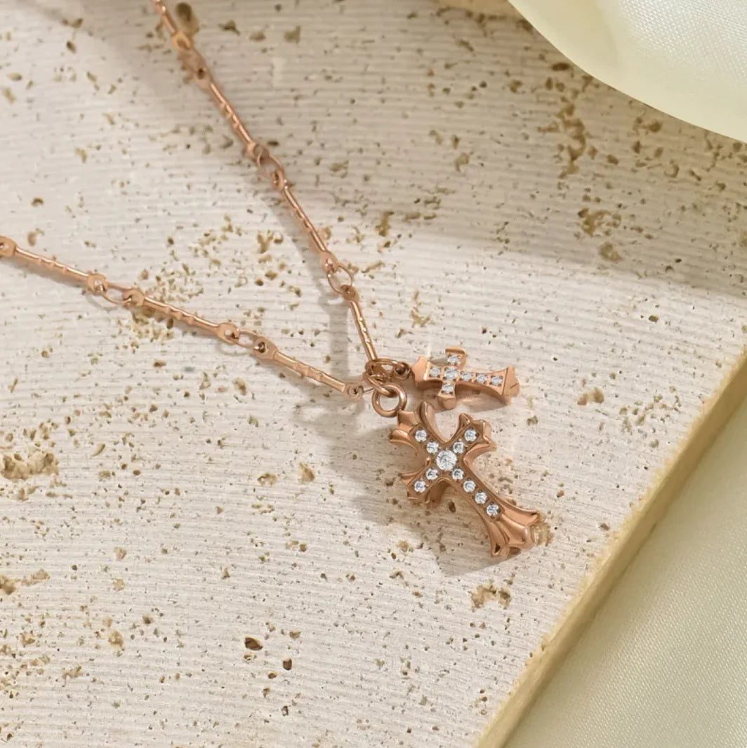 Women's Cross Pendant Sweater Necklace WEM Support (www.WEM.support)