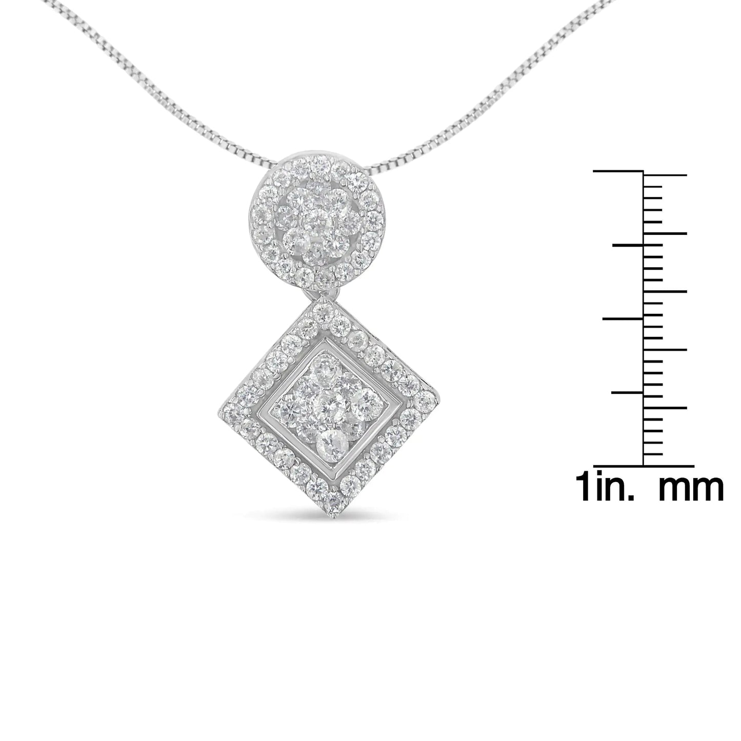 14K White Gold 1 cttw Diamond Pendant Necklace (H-I, I1-I2) WEM Support (www.WEM.support)